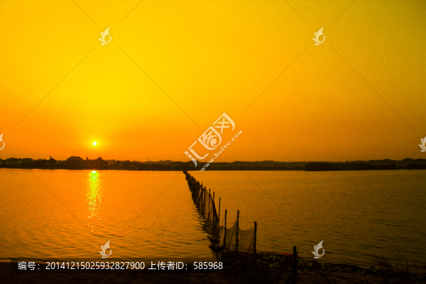 長沙千龍湖濕地度假村日落夕陽