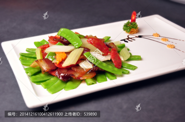 荷芹炒臘味