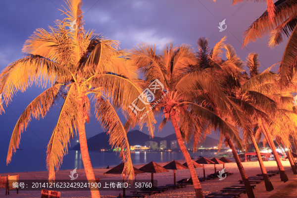 三亞大東海海濱夜景
