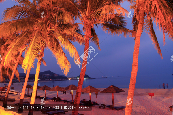 三亞大東海海濱夜景