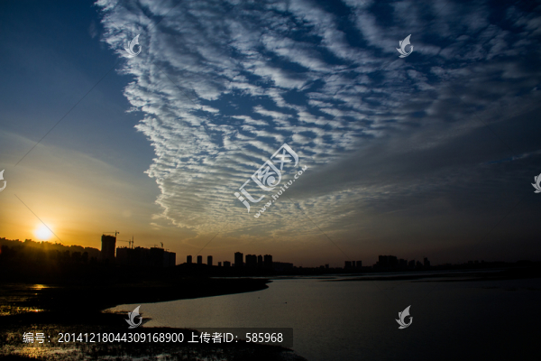 松雅湖日落夕陽剪影