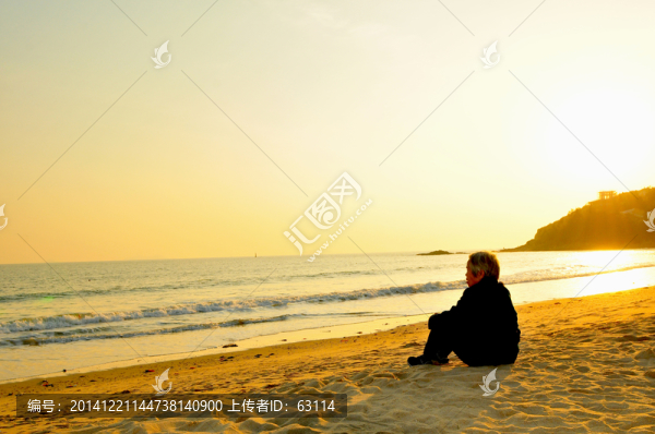 金色海岸,落日余輝,海邊日落