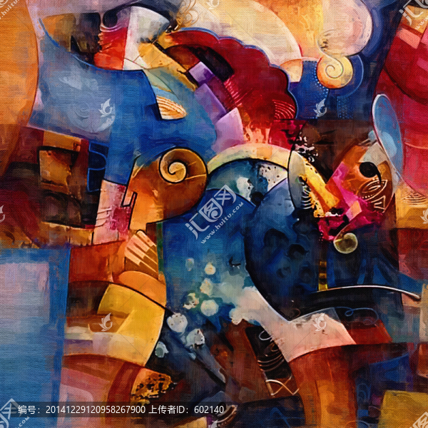 彩色抽象無框畫