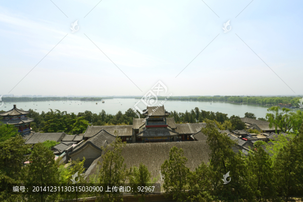 北京頤和園萬(wàn)壽山俯瞰昆明湖