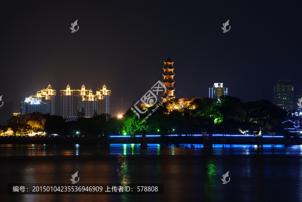 江心嶼,夜景