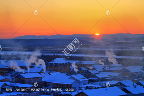 雪村落日
