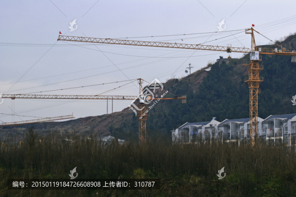 建筑工地,塔吊