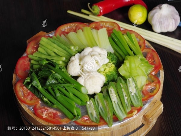 冰鎮(zhèn)時(shí)蔬,秋葵豆角芥蘭