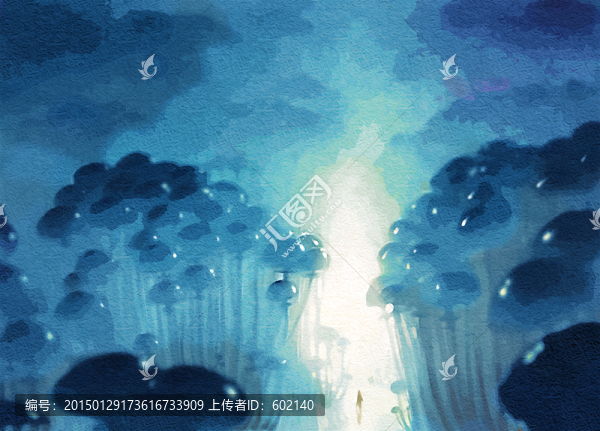 蘑菇彩色抽象畫