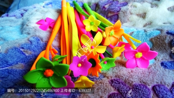 彩色花,假花