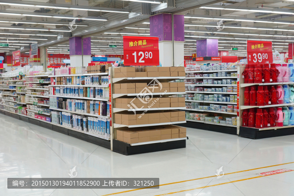 超市內(nèi)景,貨架專柜