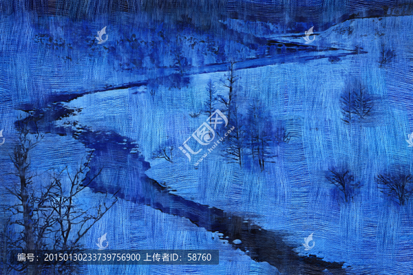 電腦油畫,冰河