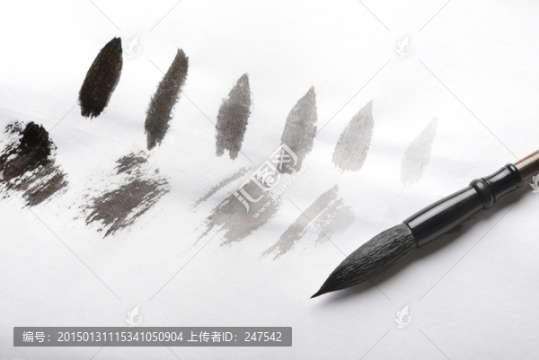 墨分五色,毛筆