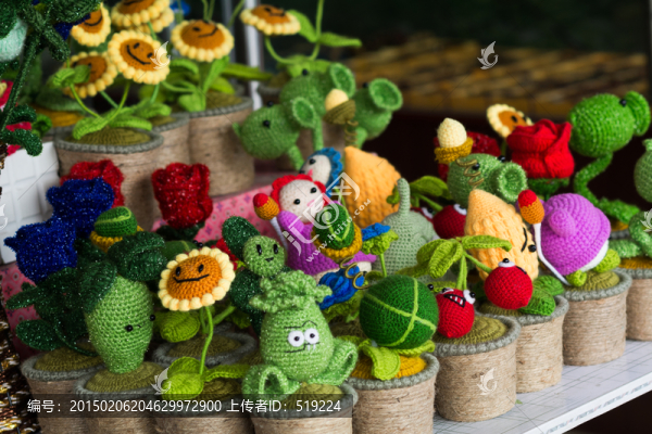 毛線鉤針,花草工藝品