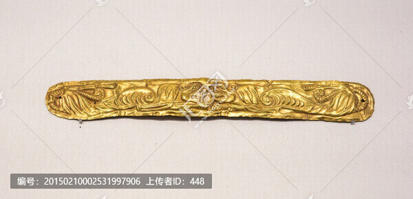 對(duì)虎紋金箔帶形飾
