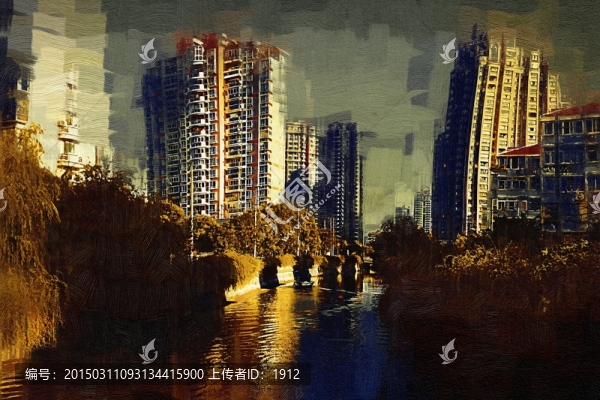 都市油畫