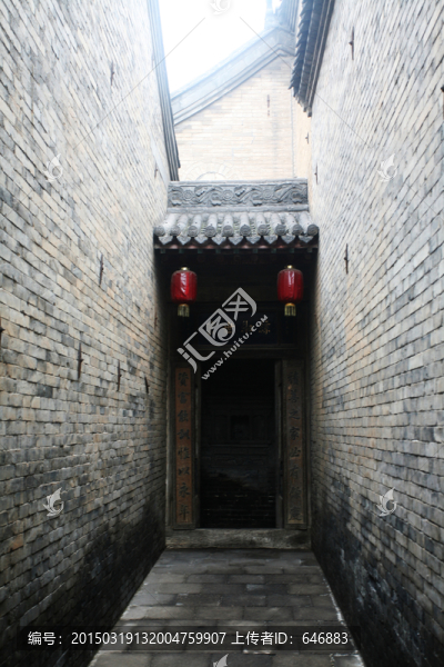 山西,王家大院,街道,青磚