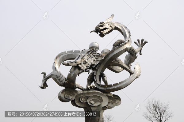 雕塑,二龍戲珠