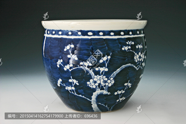 藍(lán)釉白花壇瓷器陶瓷高清jpg