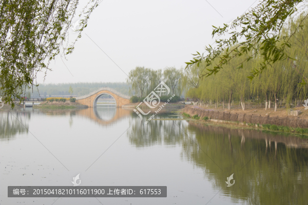 垂柳,小橋,湖面,倒影,拱橋