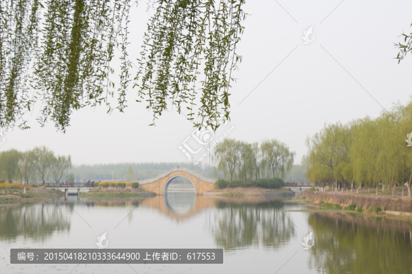 垂柳,小橋,湖面,倒影,拱橋