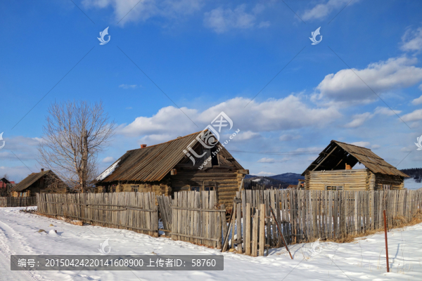 邊境村莊雪景