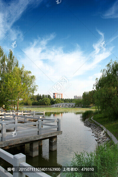 東北石油大學,人工湖,石橋