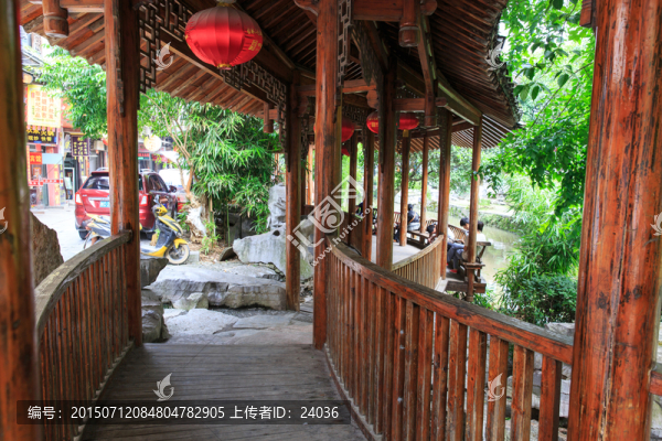 桂林興安,靈渠水街一角