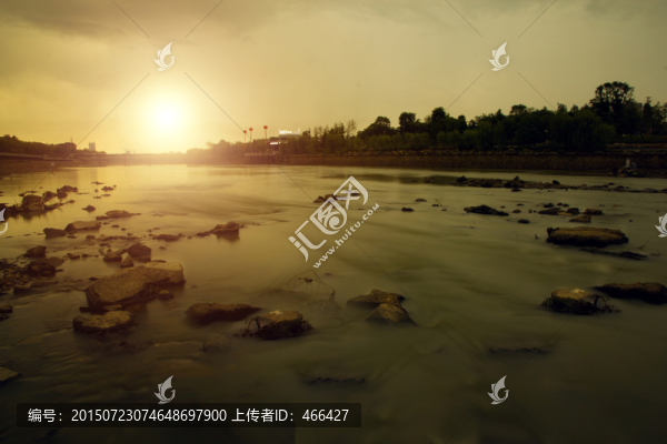落日,河流