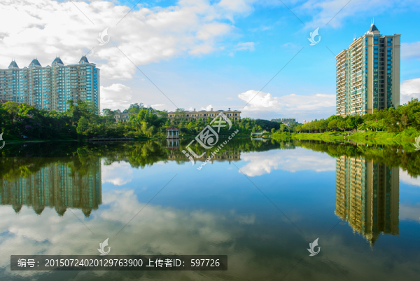 房地產(chǎn)建筑倒影
