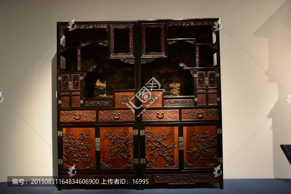 黑漆描金書柜式多寶格