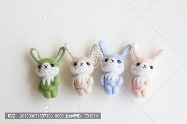 羊毛氈治愈色萌兔兔
