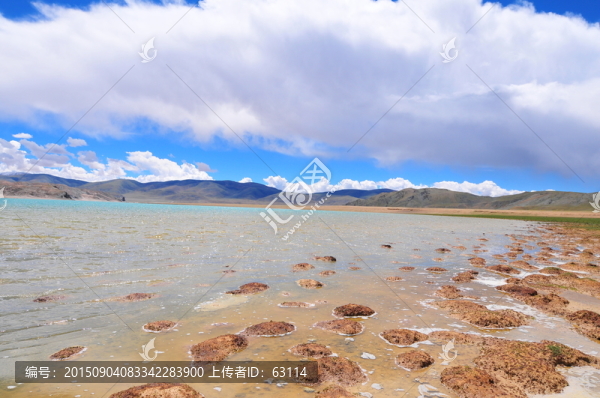 西藏風(fēng)光,高原濕地,藍(lán)天白云
