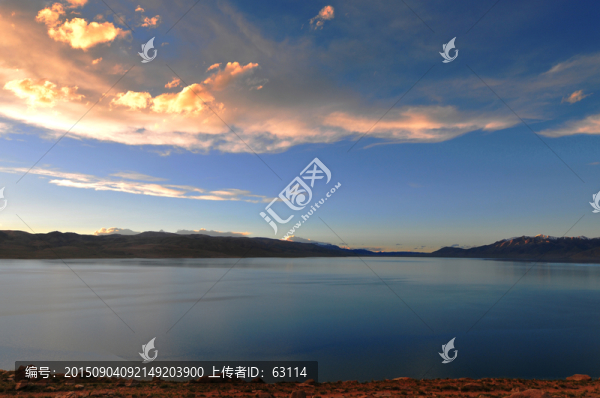 西藏風(fēng)光,湖光山色,天邊晚霞