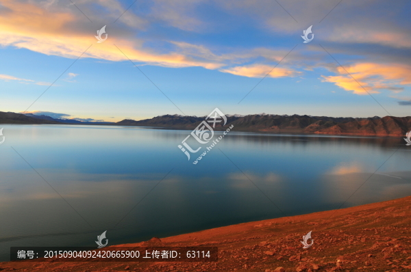西藏風(fēng)光,湖光山色,天邊晚霞