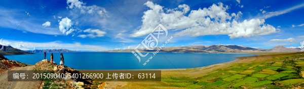 西藏風(fēng)光,湖光山色,藍天白云