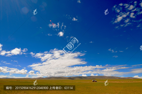 西藏風(fēng)光,高原草原,藍(lán)天白云