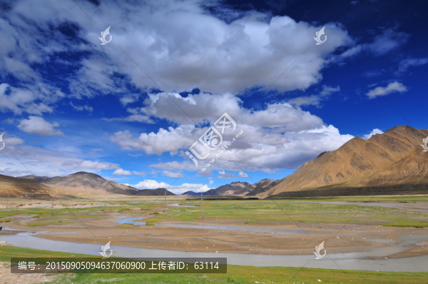 西藏風(fēng)光,河流,藍(lán)天白云
