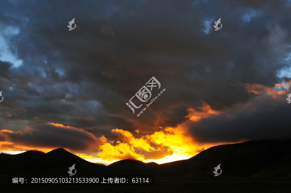 西藏風(fēng)光,火燒云,藍(lán)天白云
