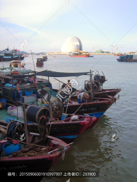 珠海香洲漁港水域景色