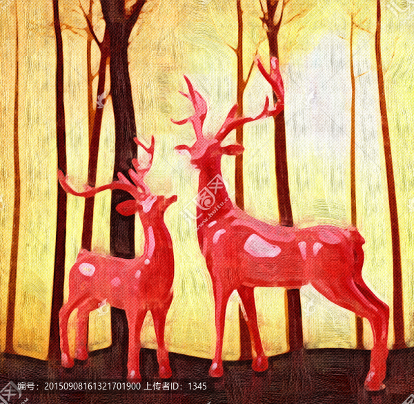 小鹿抽象畫(huà)