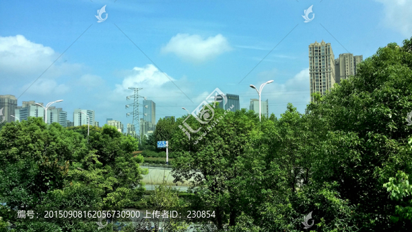 城市建筑,藍(lán)天白云