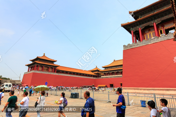 北京故宮午門廣場(chǎng)城墻紅墻