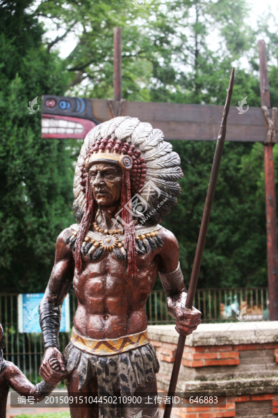 印第安人,雕塑品,北京動物園