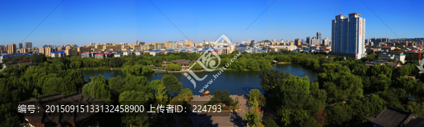 大明湖俯瞰全景圖