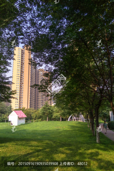 綠樹后的住宅樓