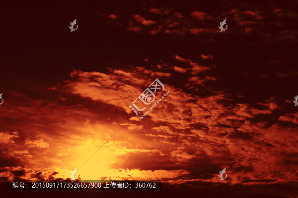 日出,云彩