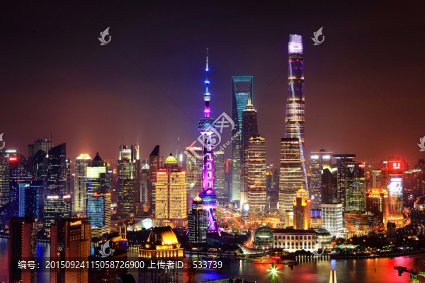 上海陸家嘴建筑夜景