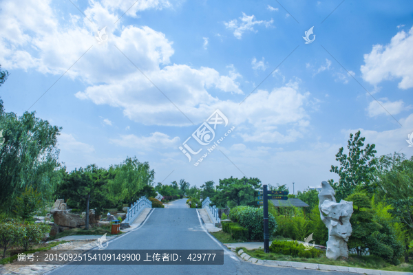 公園風(fēng)景,藍(lán)天白云