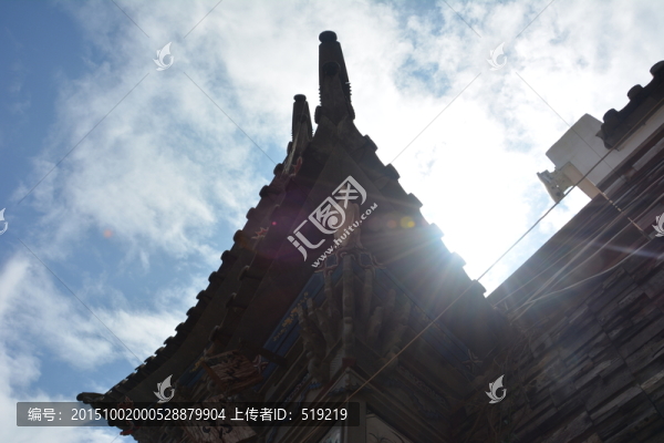 傳統(tǒng)建筑,古代建筑,藍(lán)天,屋檐